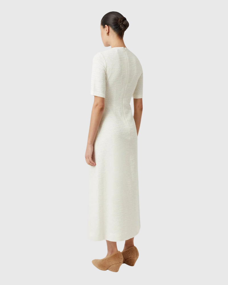 Realm Twisted Midi Dress Cream