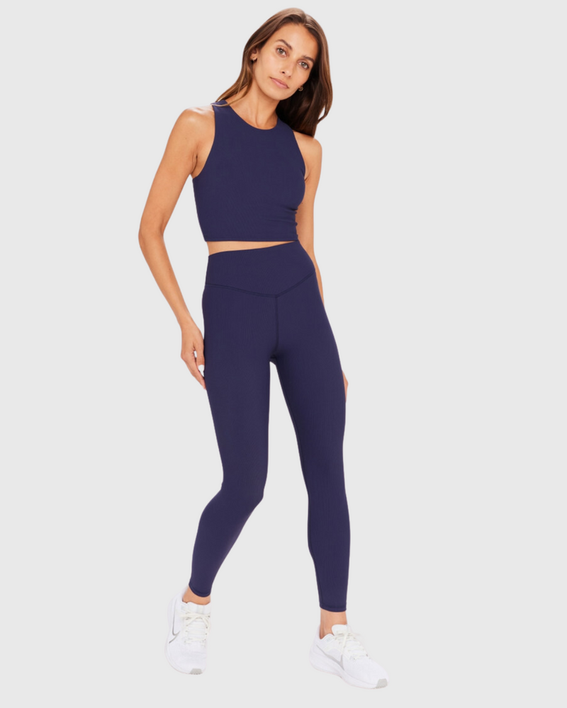 Ribbed Samara Crop Navy