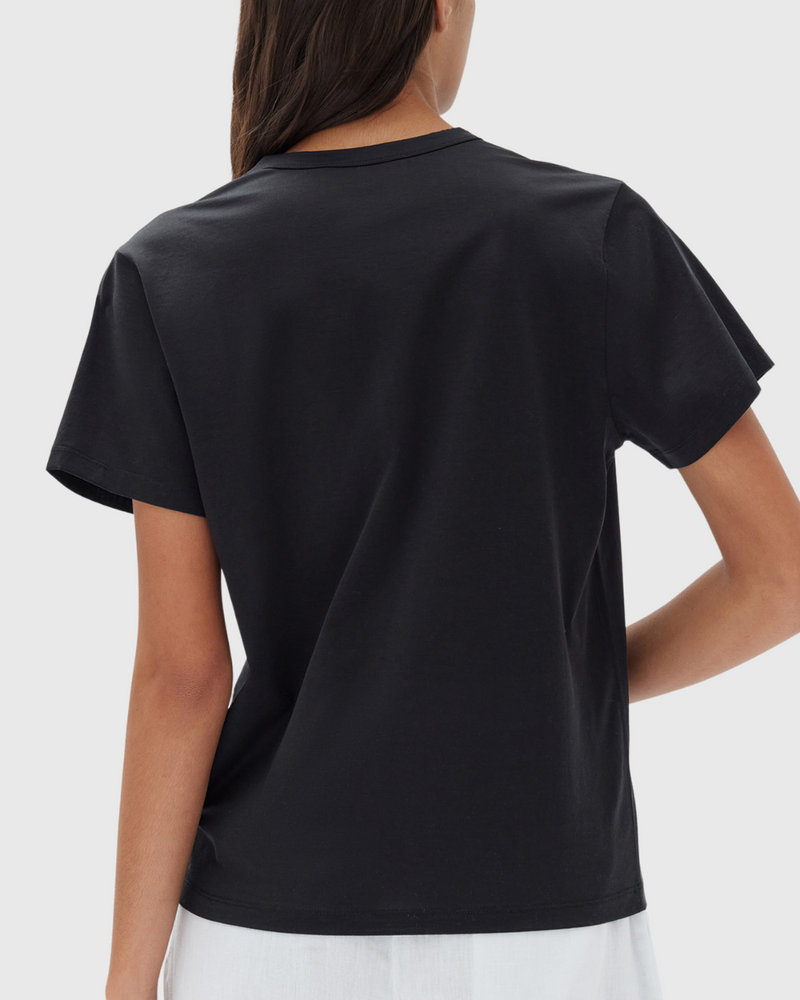 silk blend tee black