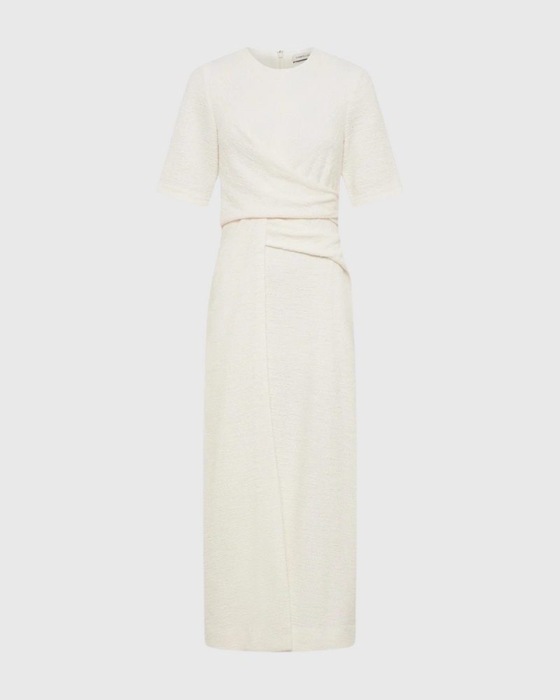 Realm Twisted Midi Dress Cream