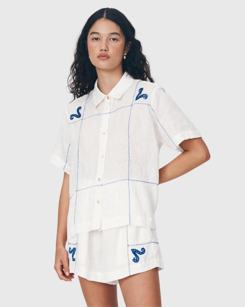 Aries Linen Shirt Bone