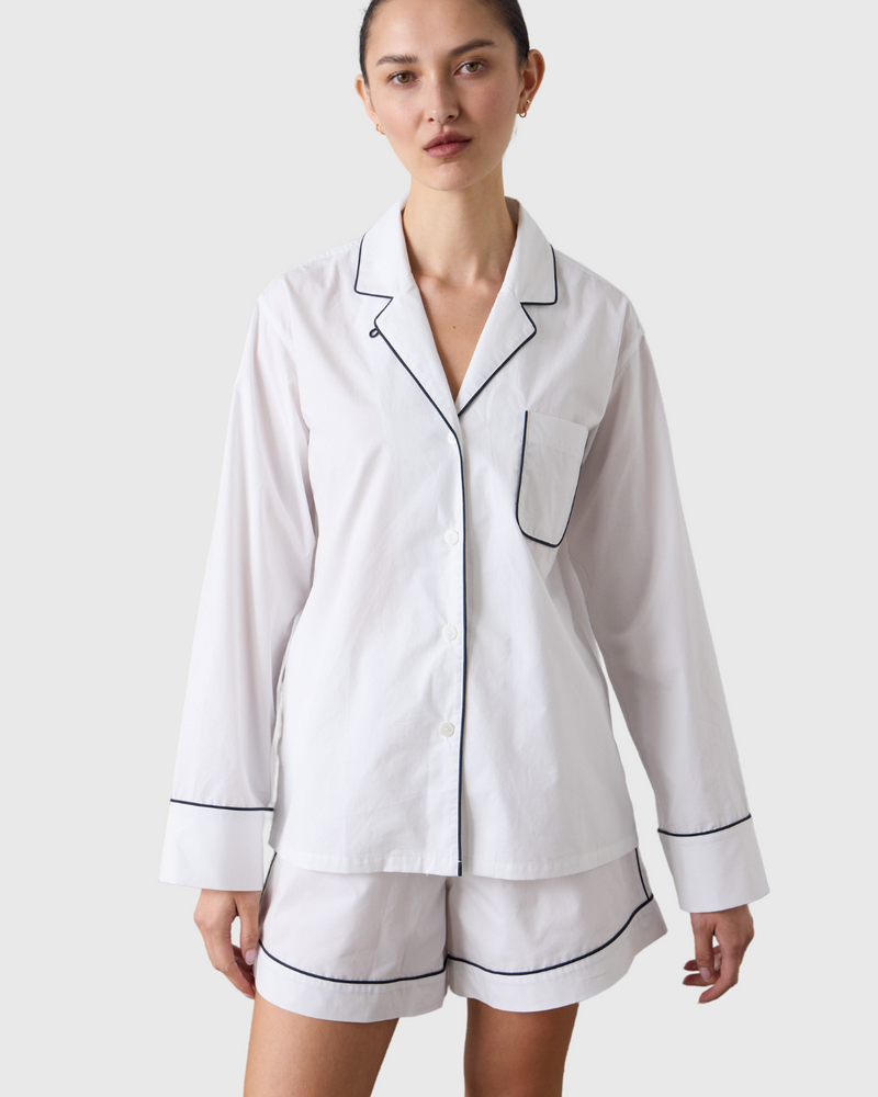 Arabella LS PJ Shirt White