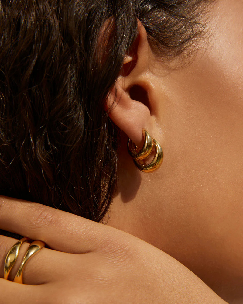 Max Earrings Gold Midi