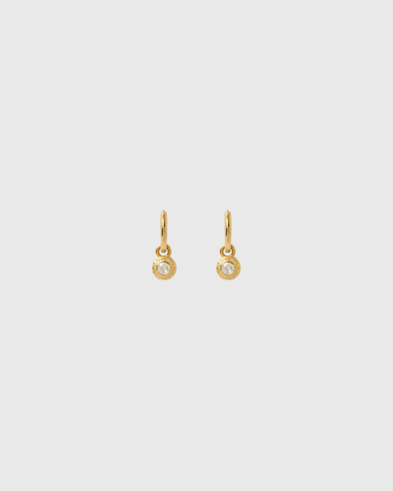 Crushed Birthstone Earrings Diamond