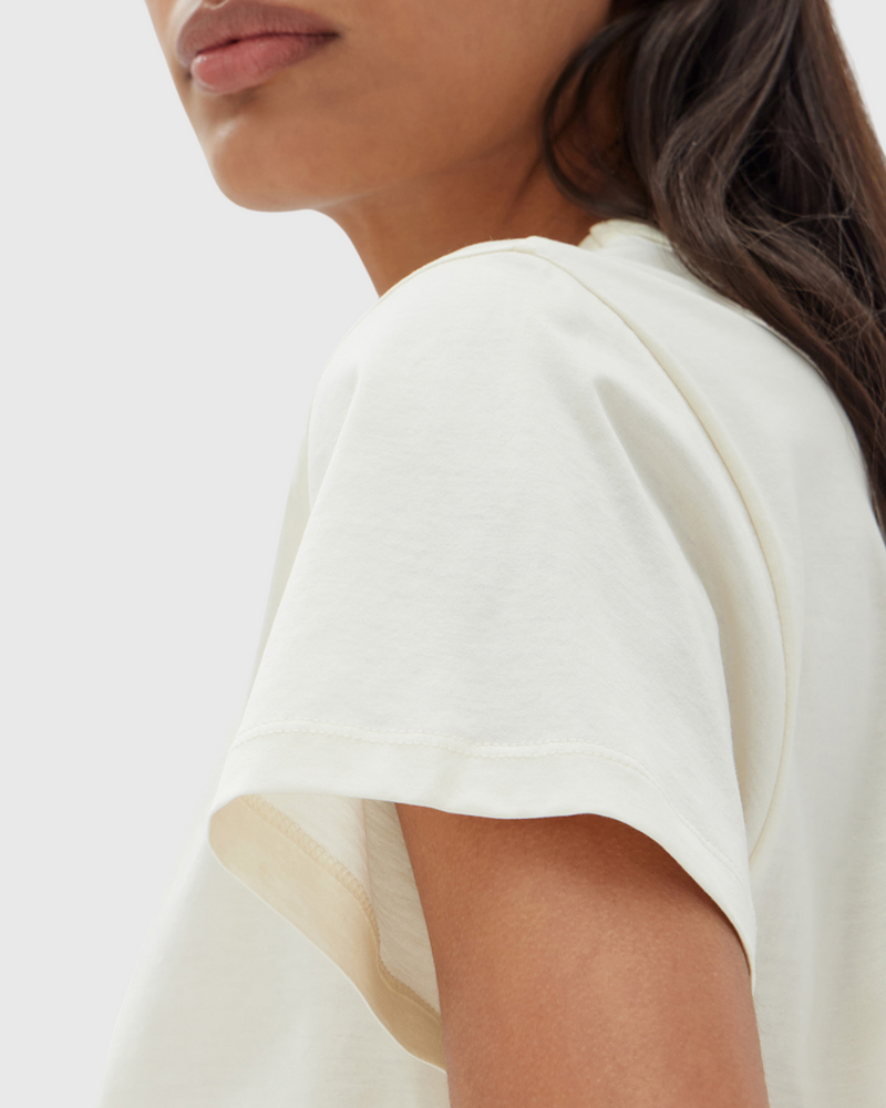 silk blend tee cream