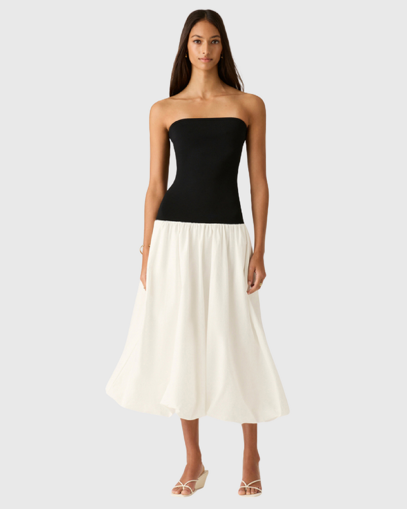 Sophia Strapless Dress Black / White