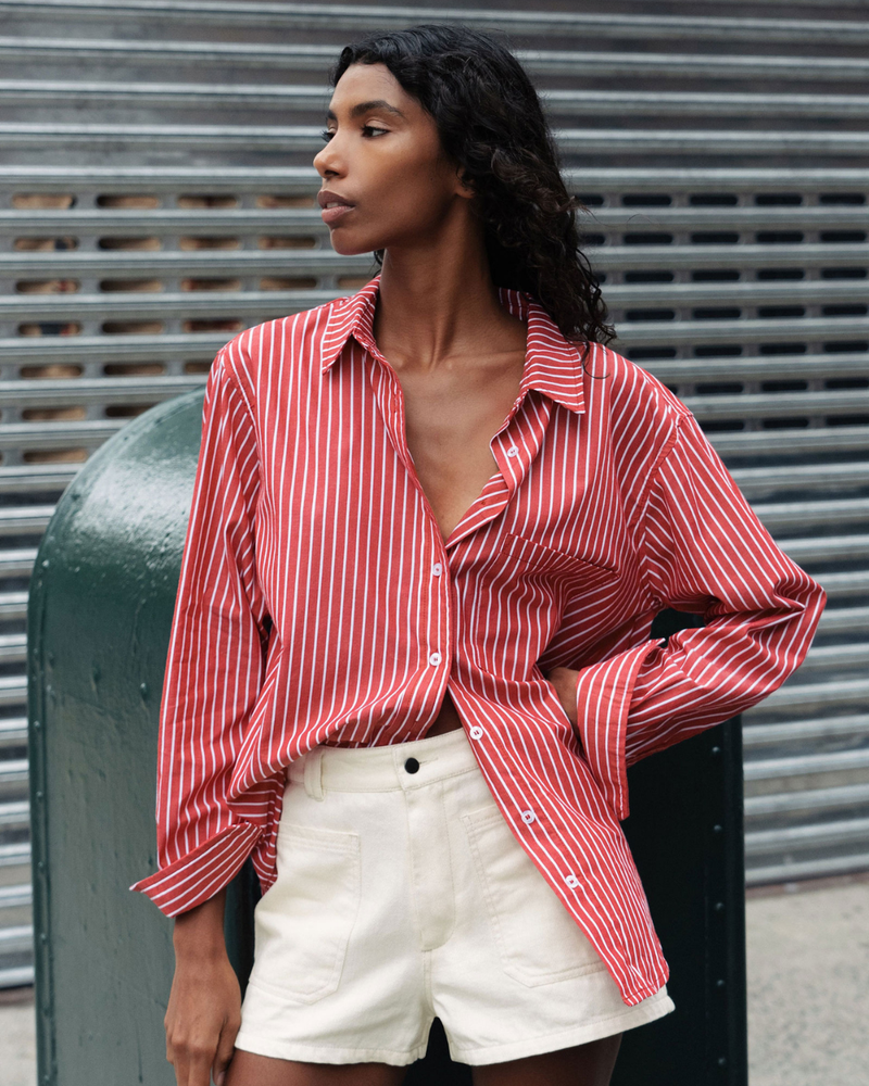 Ramona Stripe LS Shirt Cherry Red