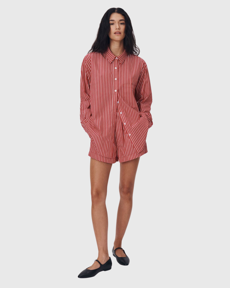 Ramona Stripe LS Shirt Cherry Red