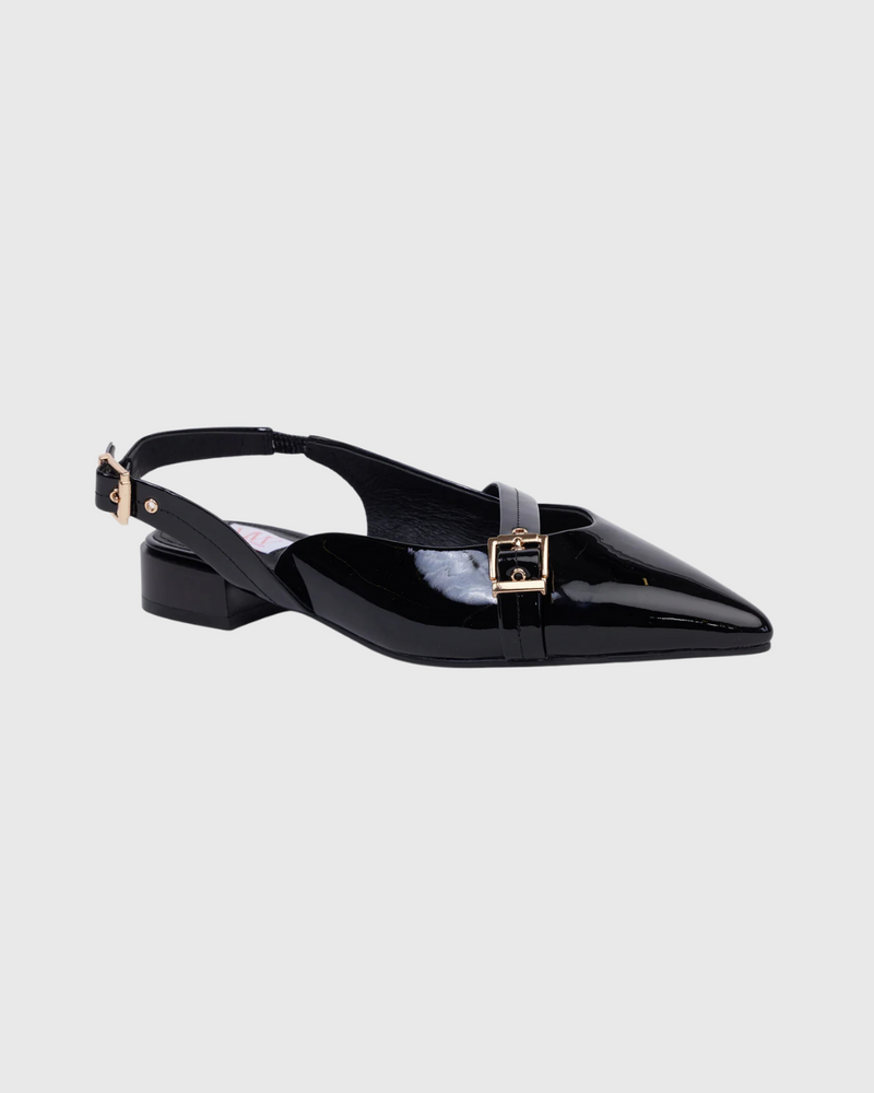 Chelsea Slingback Black Patent