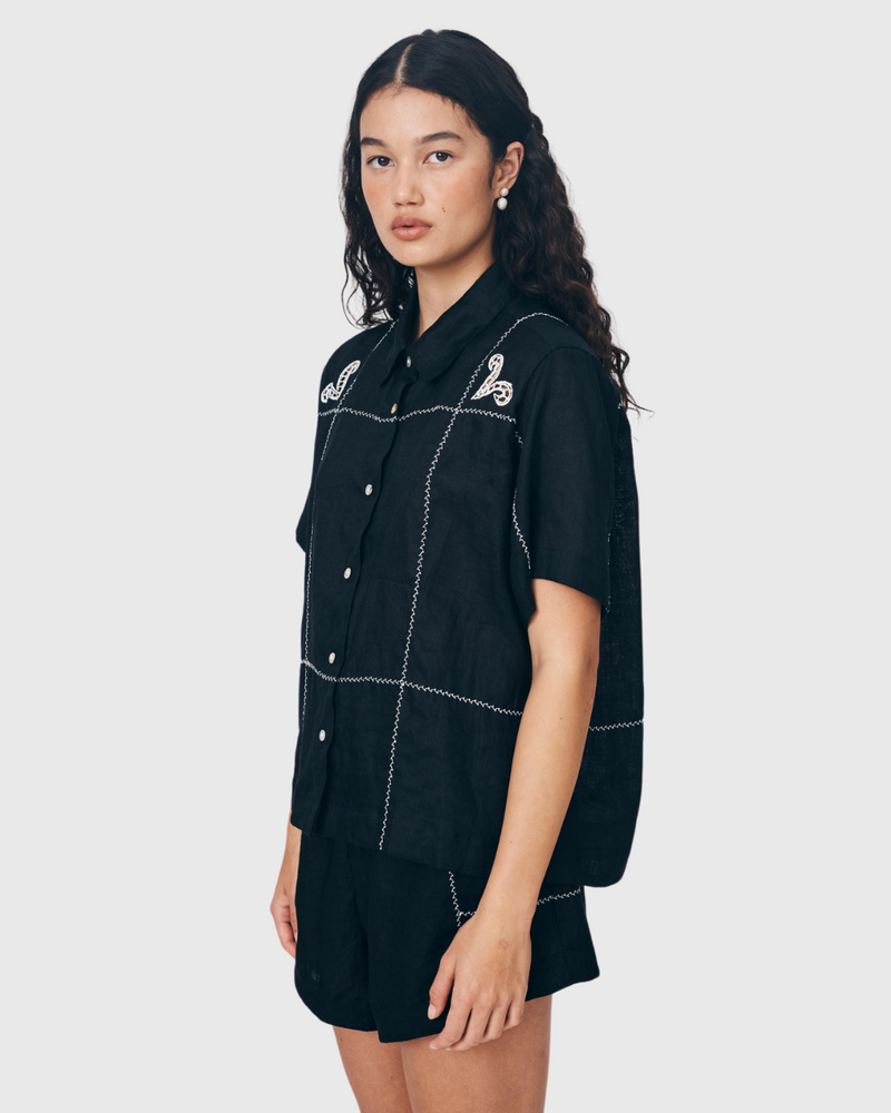 Aries Linen Shirt Noir