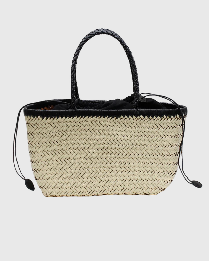 Amelia Woven Bag Cream/Black