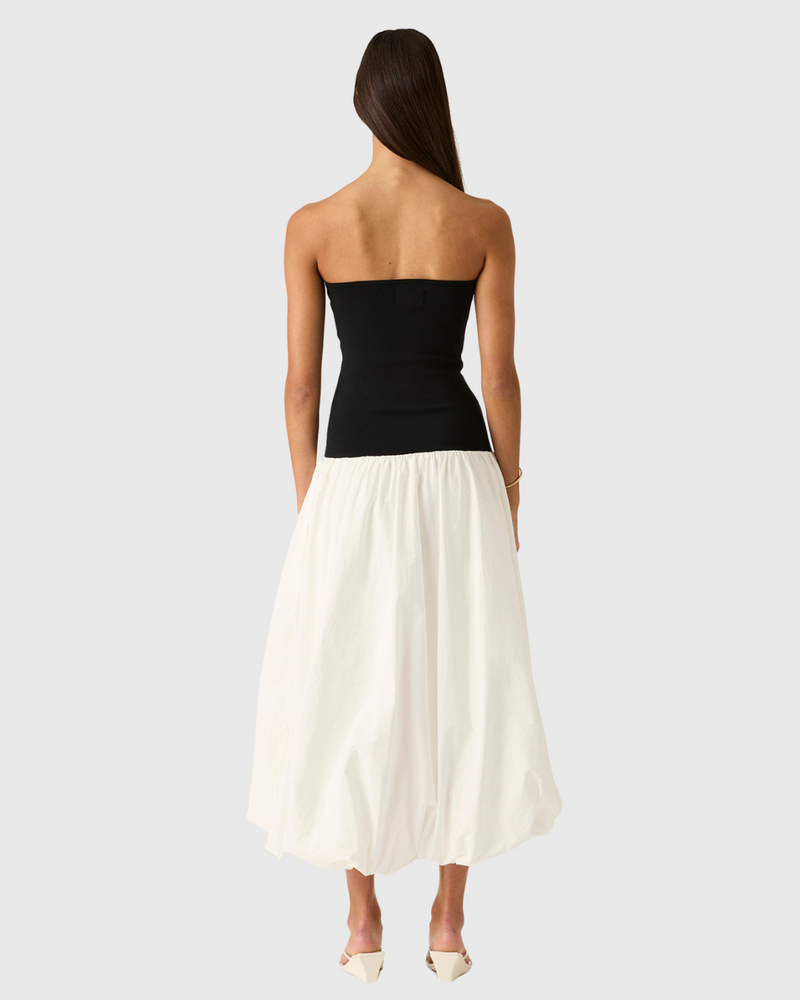 Sophia Strapless Dress Black / White