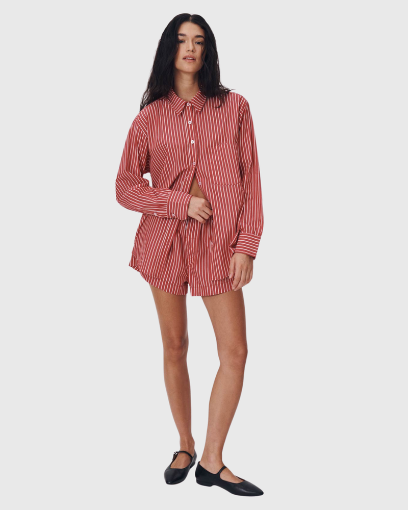 Ramona Stripe LS Shirt Cherry Red