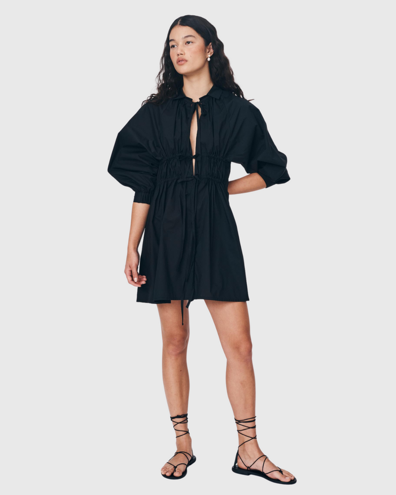 Eden Organic Mini Dress Noir