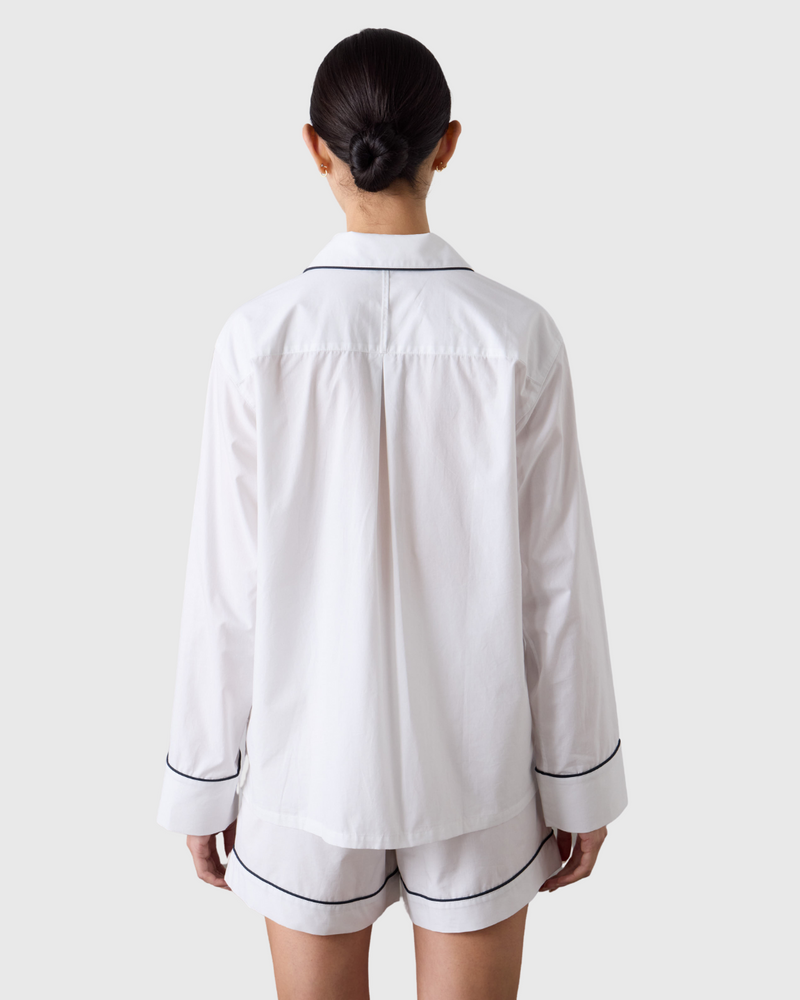 Arabella LS PJ Shirt White