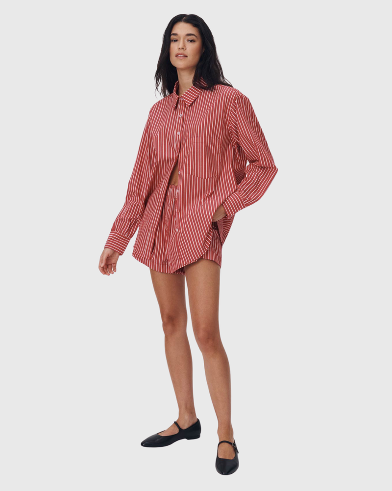 Ramona Stripe LS Shirt Cherry Red