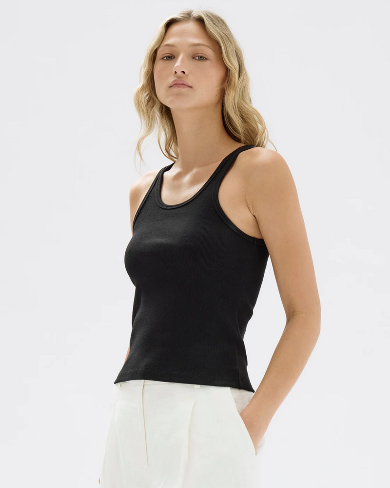 Drew Rib Tank Black