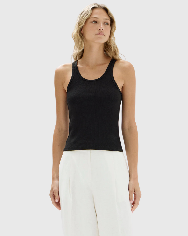 Drew Rib Tank Black