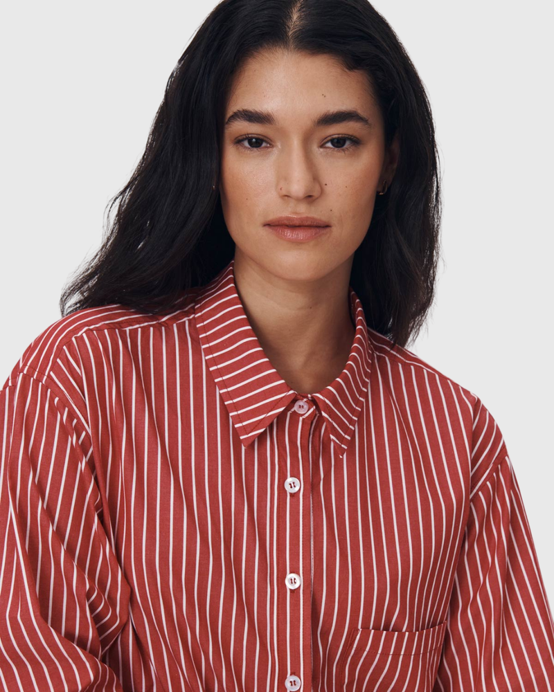 Ramona Stripe LS Shirt Cherry Red