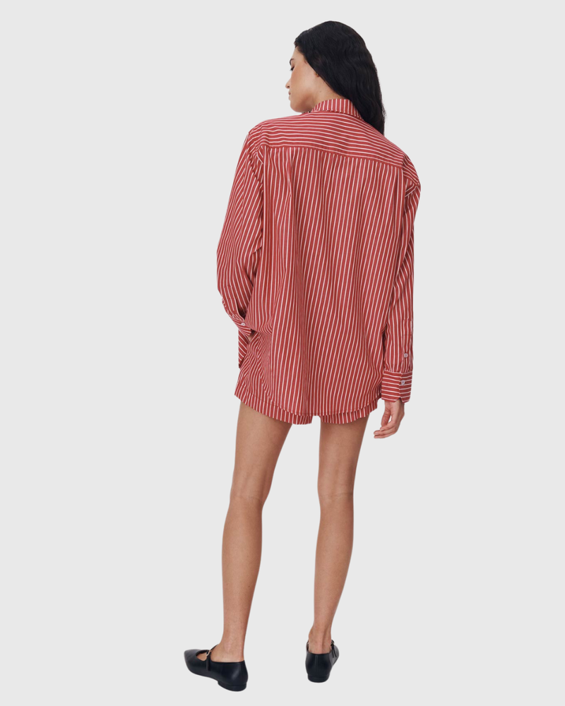 Ramona Stripe LS Shirt Cherry Red