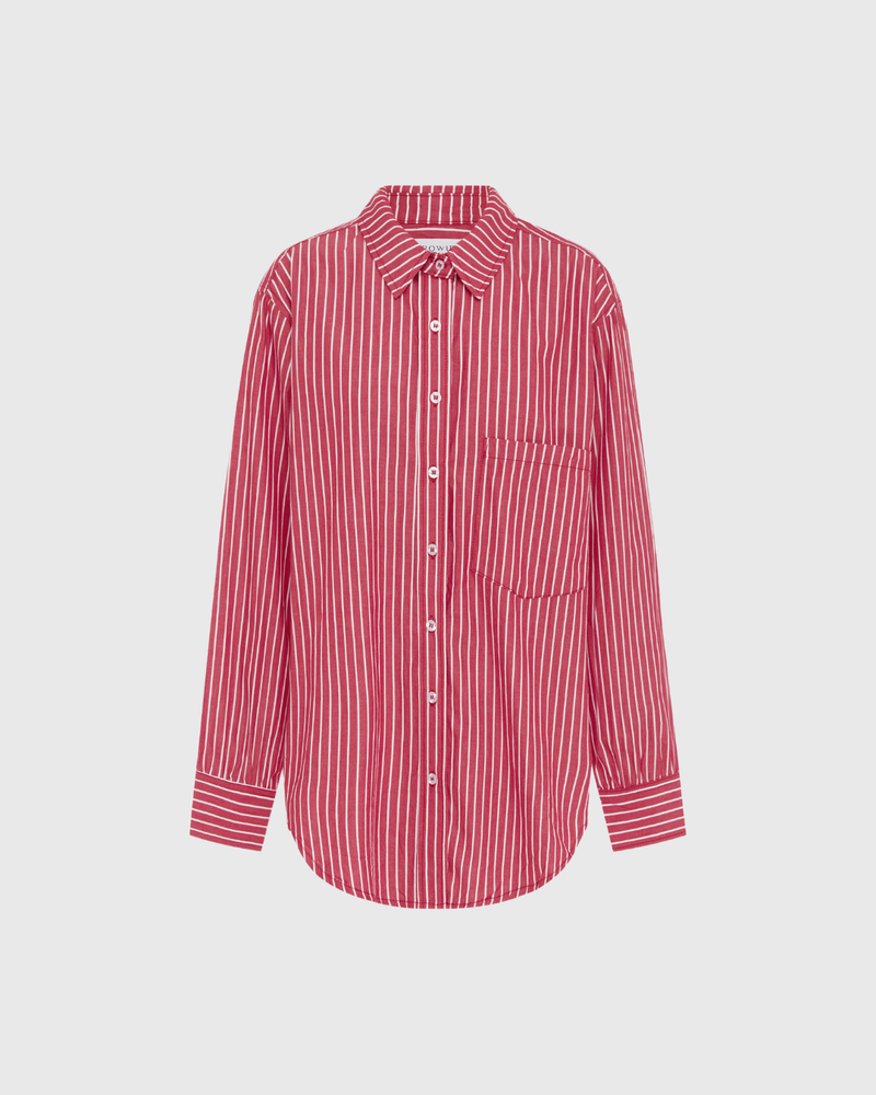 Ramona Stripe LS Shirt Cherry Red