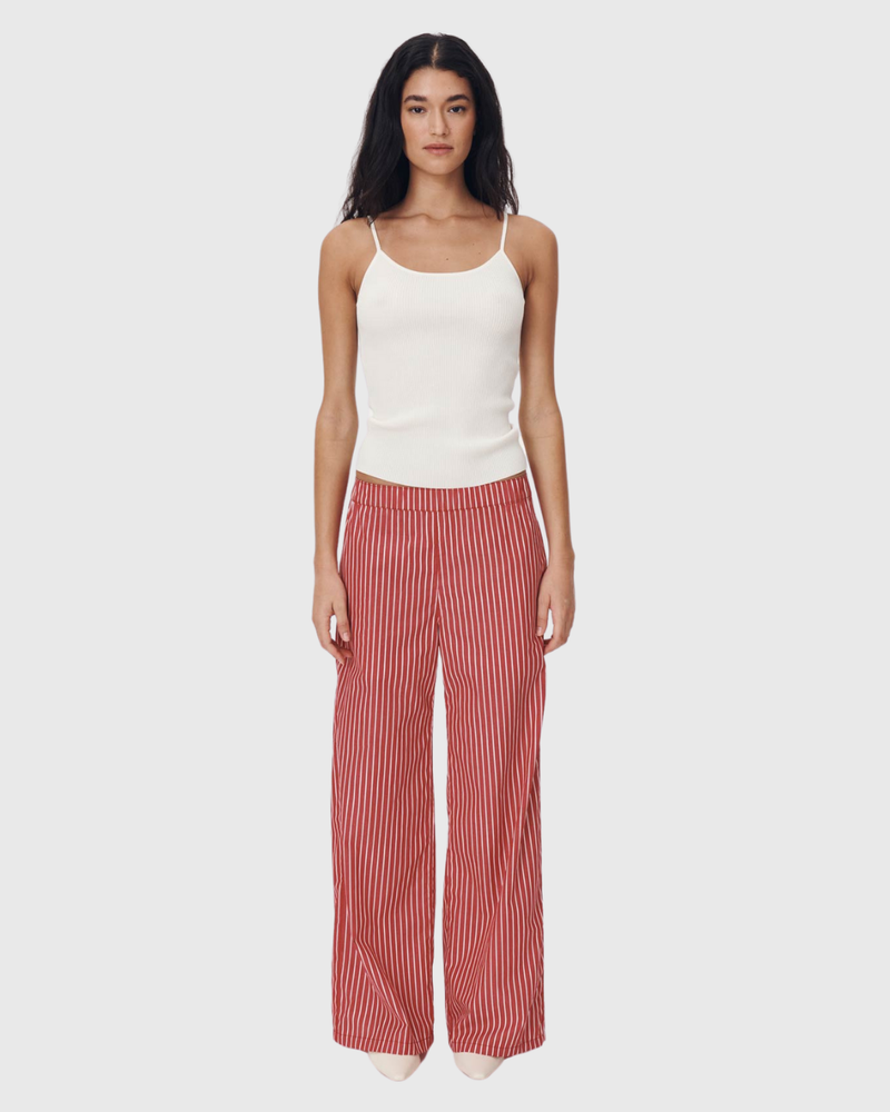 Rocco Stripe Pants Cherry Red