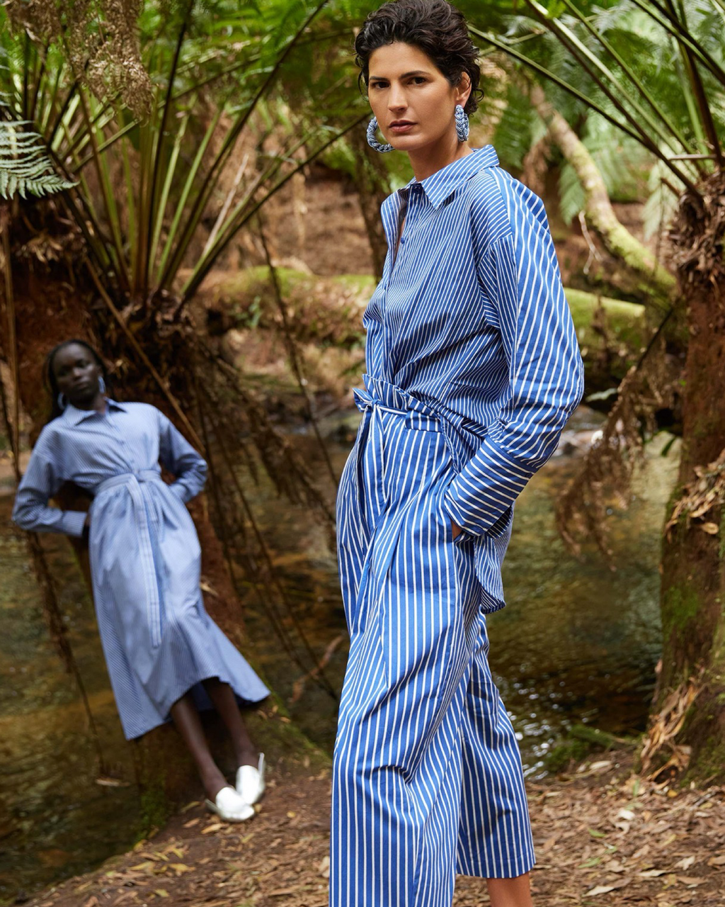 Ligne Print Shirt Blue Stripe