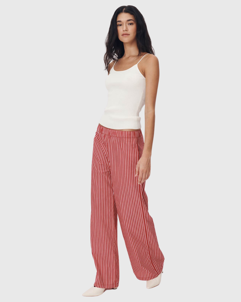 Rocco Stripe Pants Cherry Red