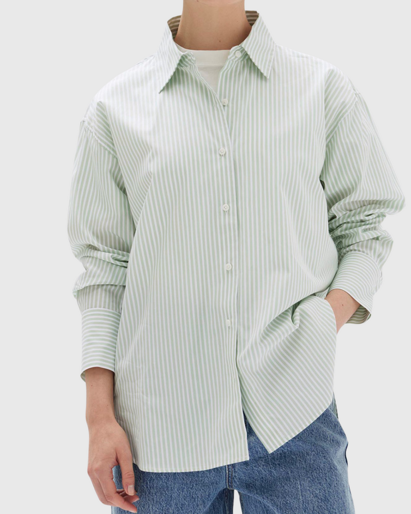 Signature Poplin Shirt Rosemary/White