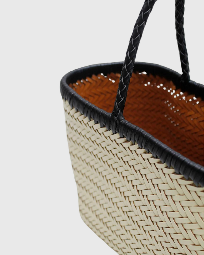 Amelia Woven Bag Cream/Black