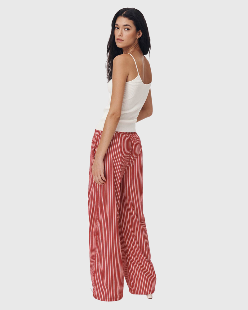 Rocco Stripe Pants Cherry Red