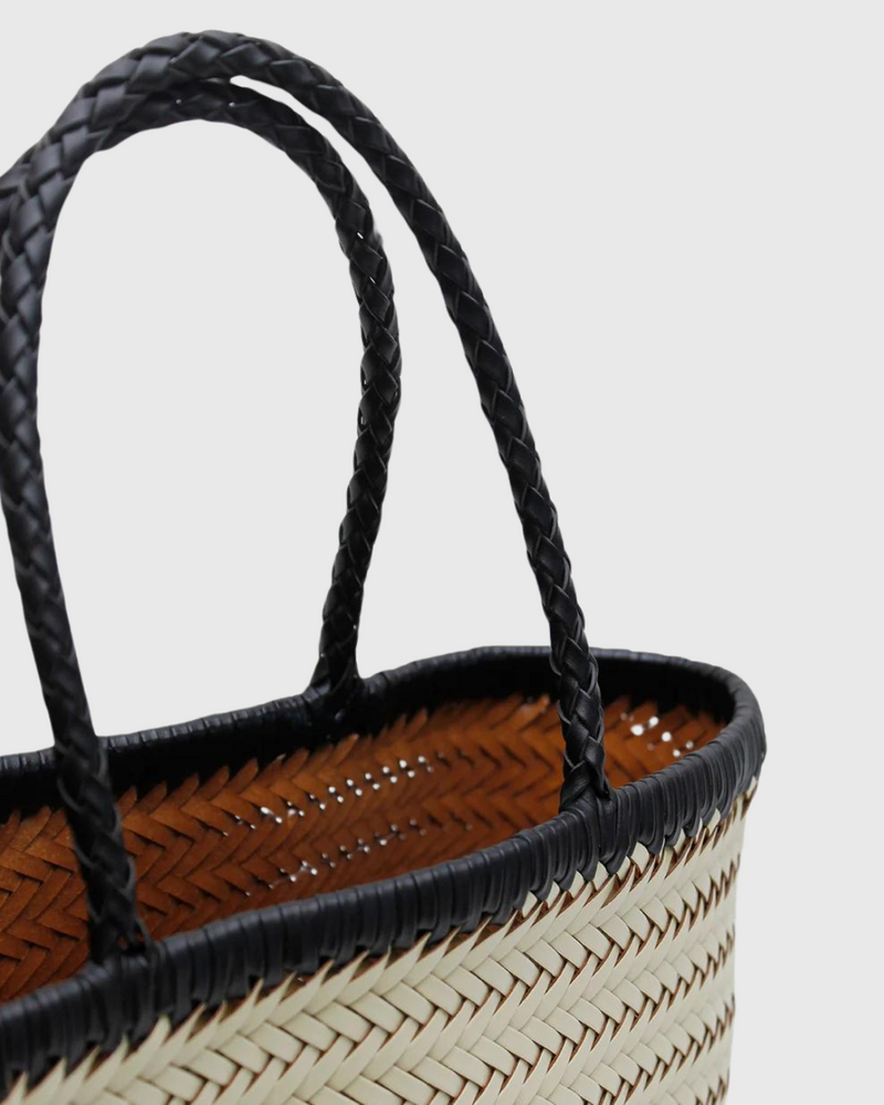 Amelia Woven Bag Cream/Black