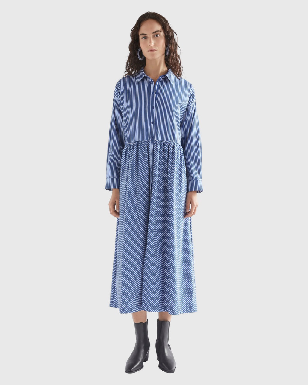 Ligne Shirt Dress Blue Stripe