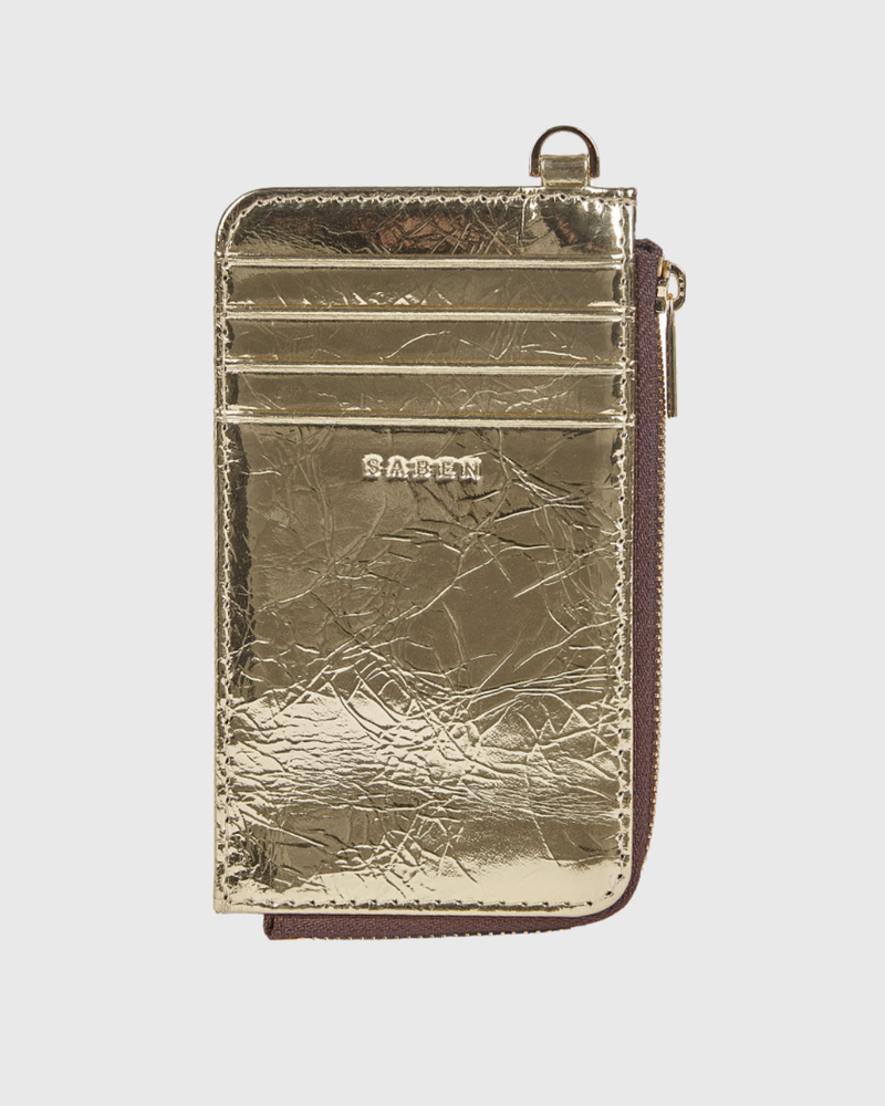 Winona Card Holder Light Gold Crinkle