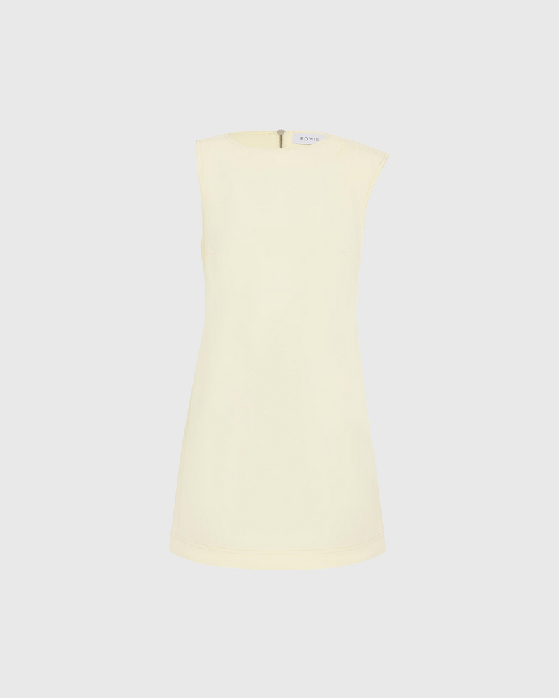 Bowe Denim Mini Dress Creme