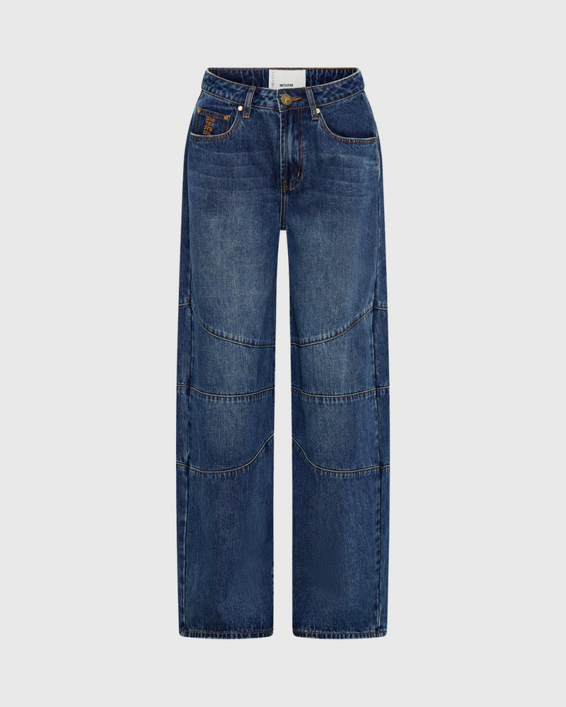 Barrel Mid Waist Denim Jean Dirty Blue Love