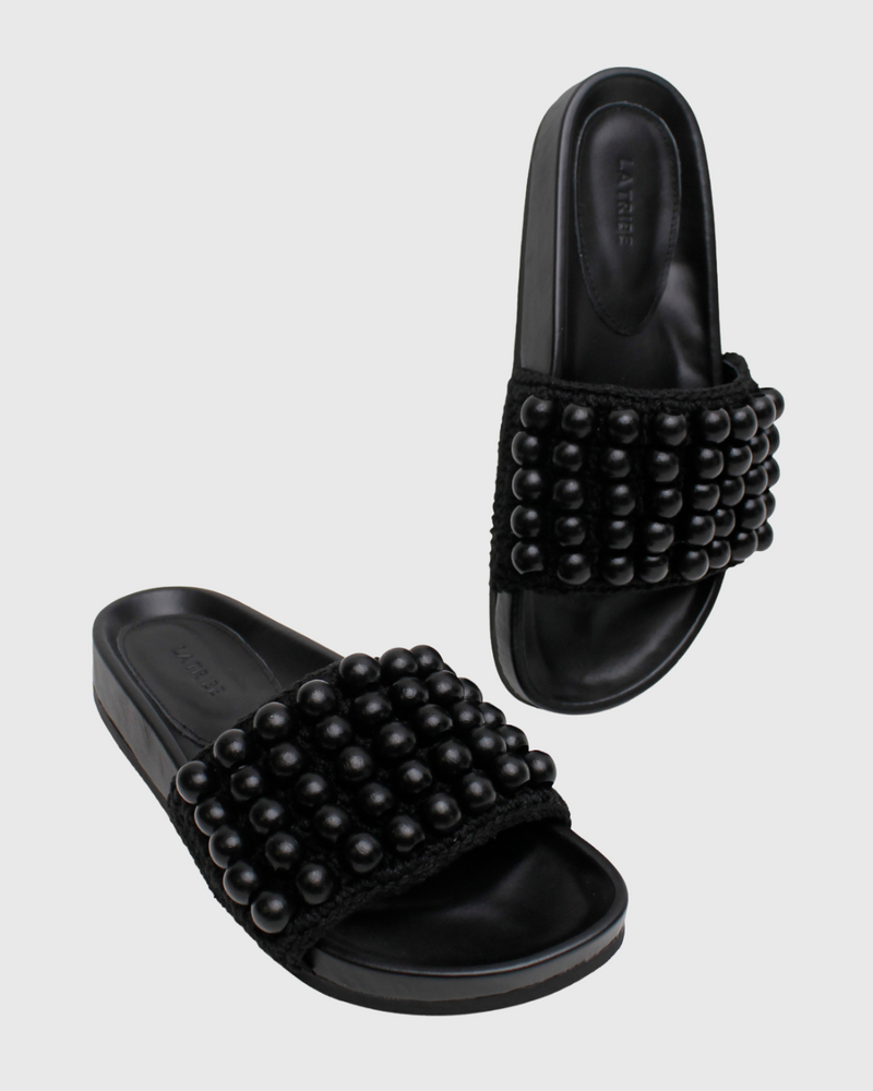 Beaded Slide Black