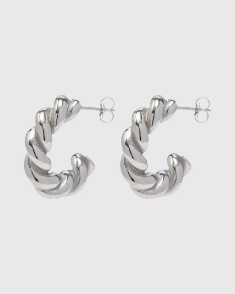 Mini Twist Hoops Silver