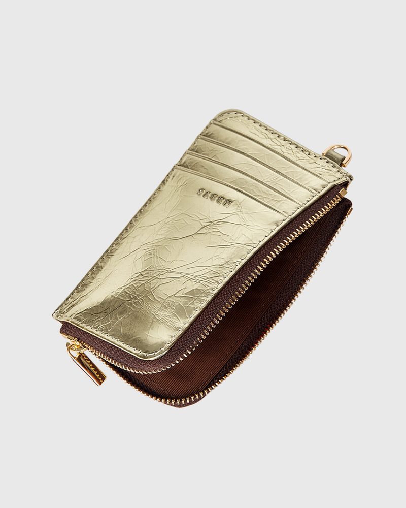 Winona Card Holder Light Gold Crinkle