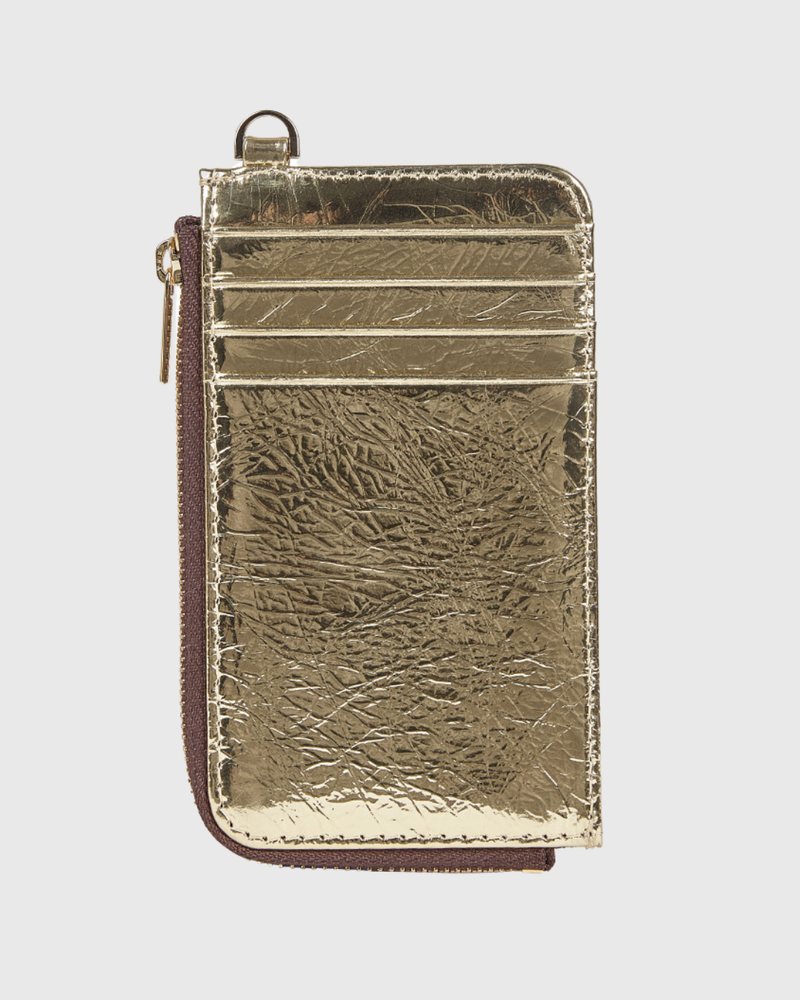 Winona Card Holder Light Gold Crinkle