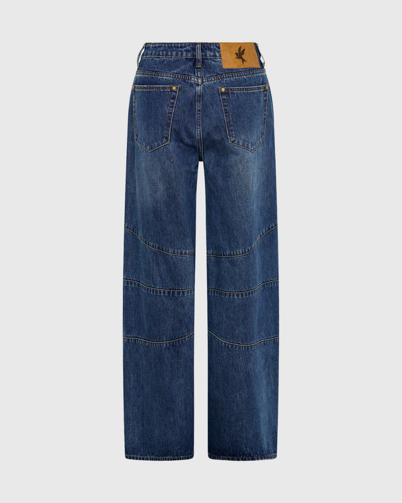 Barrel Mid Waist Denim Jean Dirty Blue Love