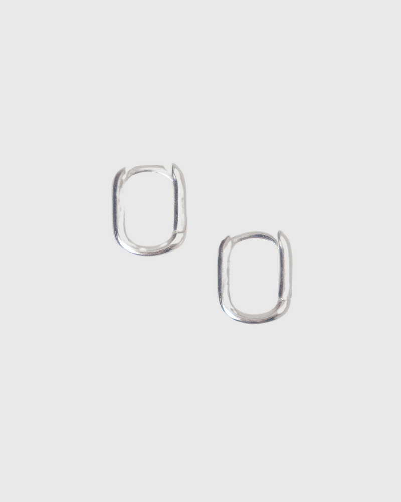 Oval Hoops 10mm Silver