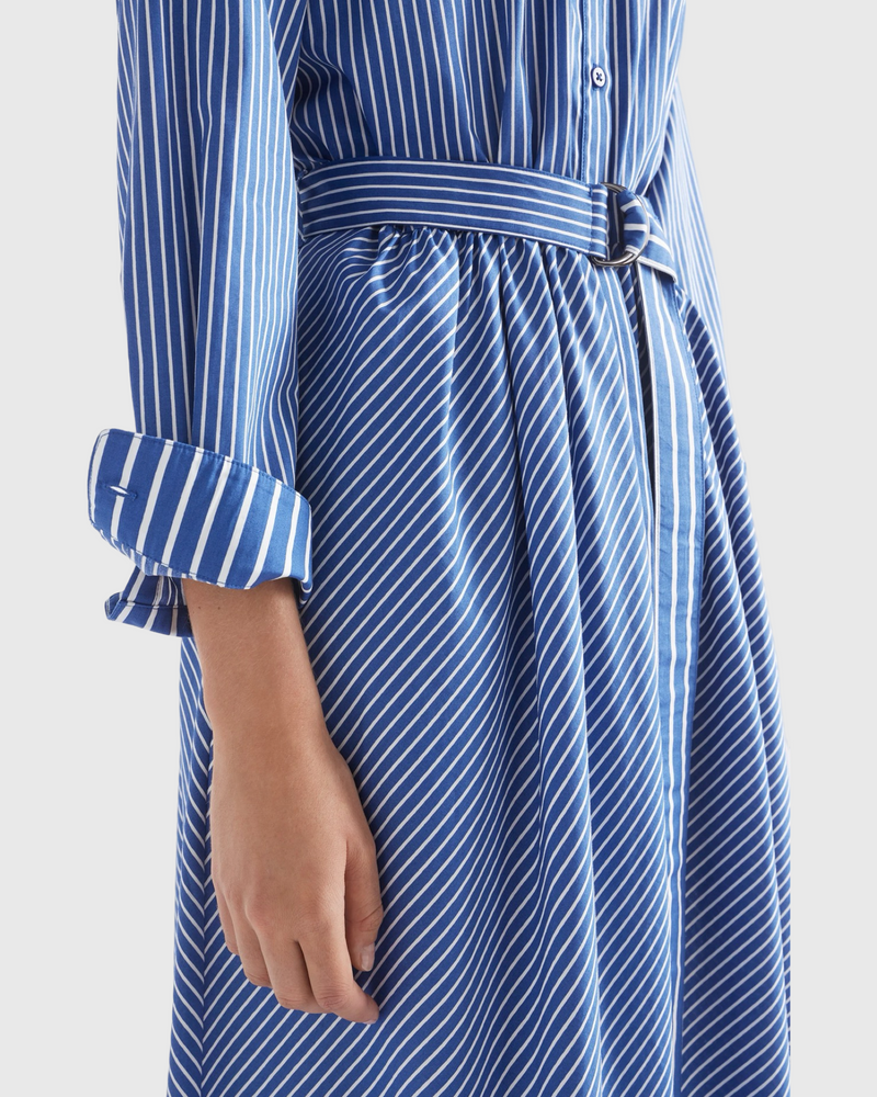 Ligne Shirt Dress Blue Stripe