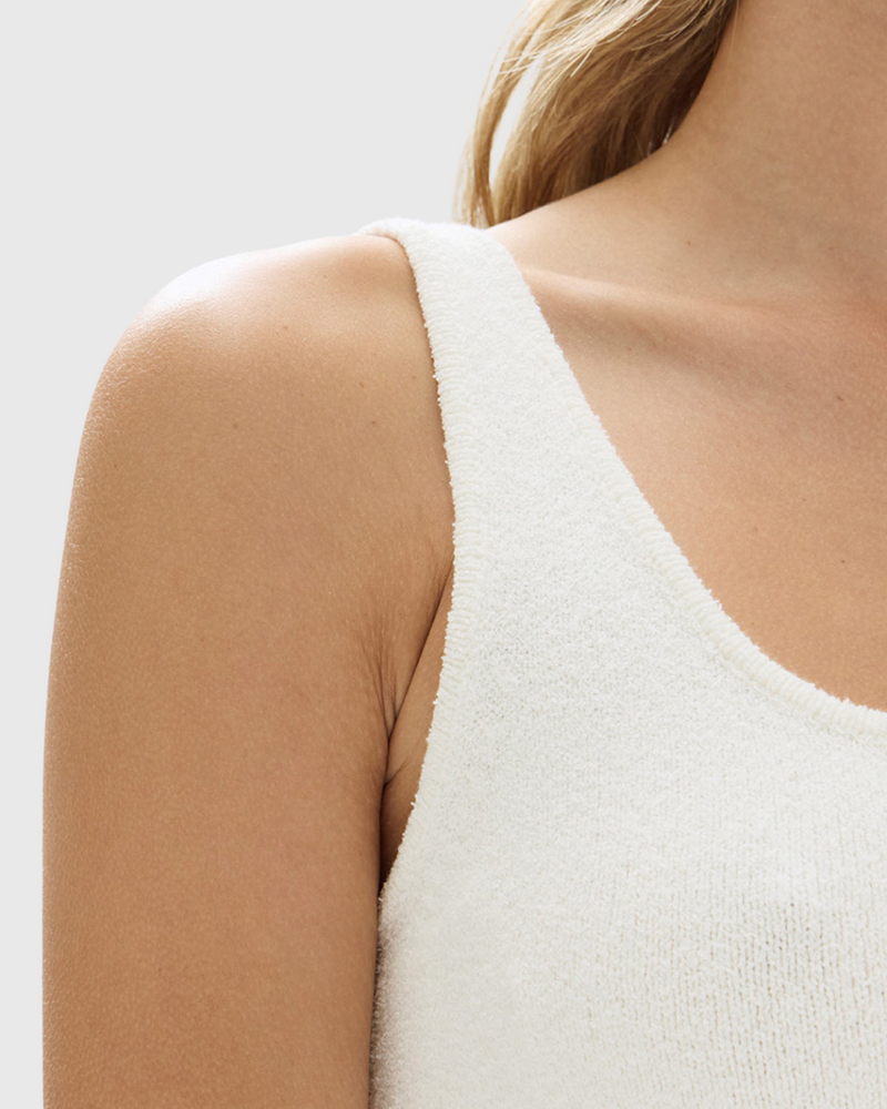 odette boucle knit tank white