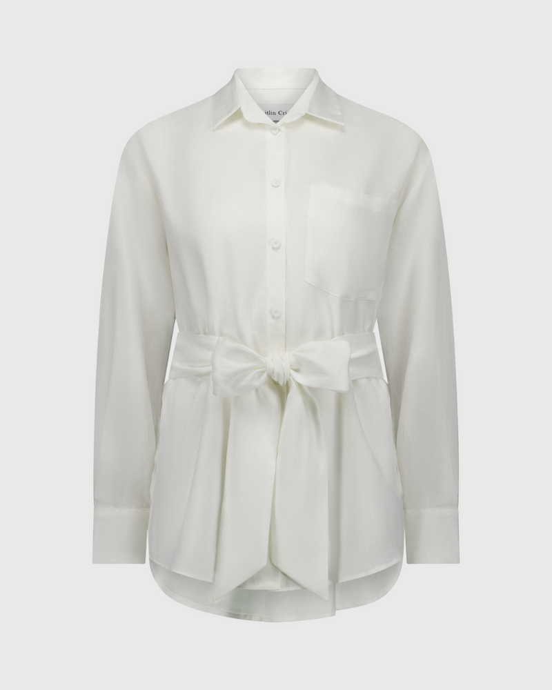 9-5 Shirt White Linen