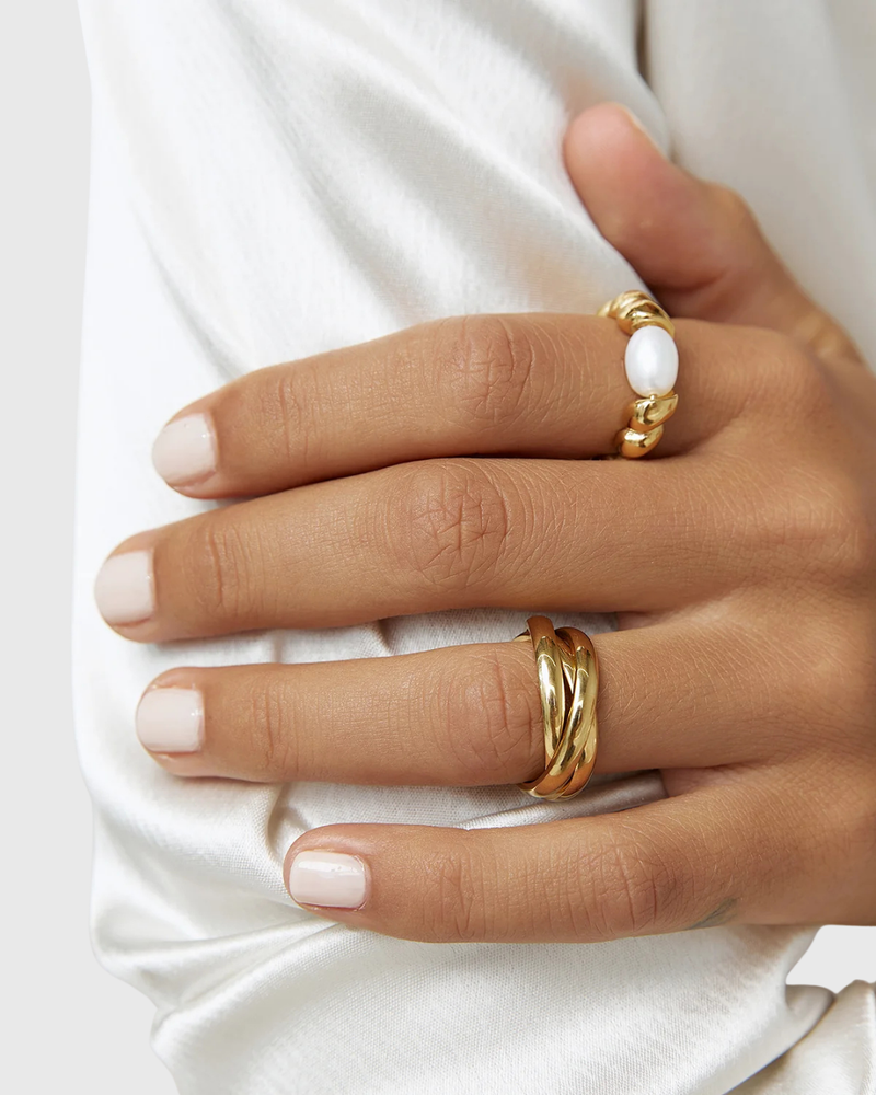 Riviera Pearl Ring Gold