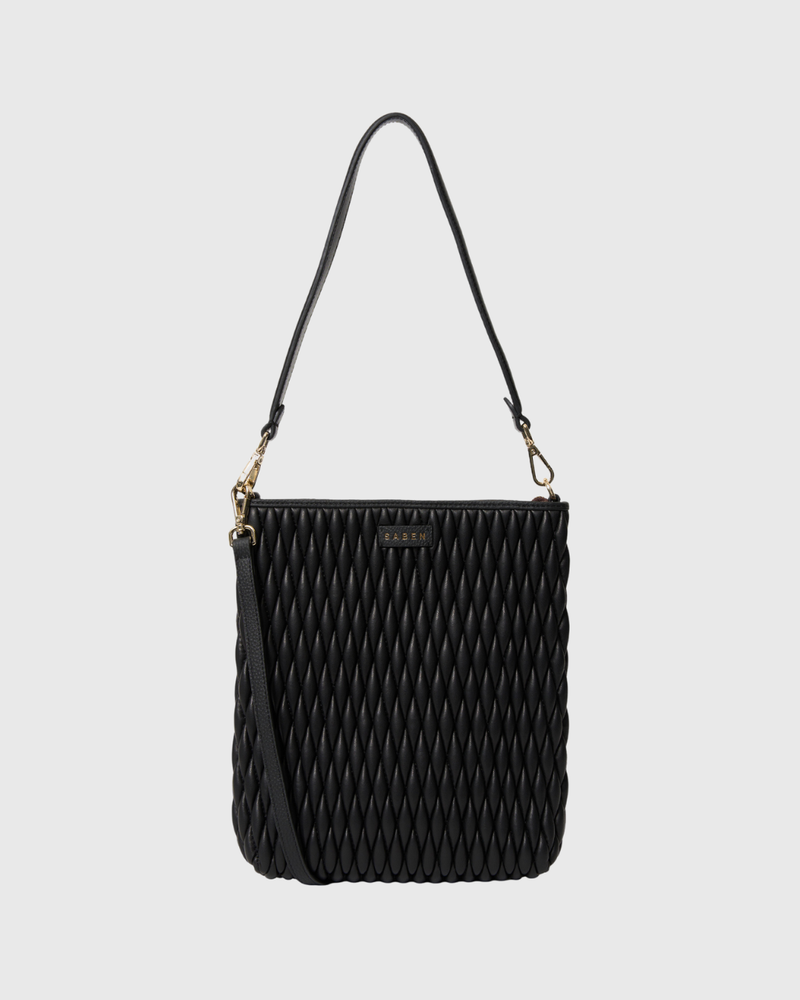 Claudette Shoulder Bag Black Diamond Quilt