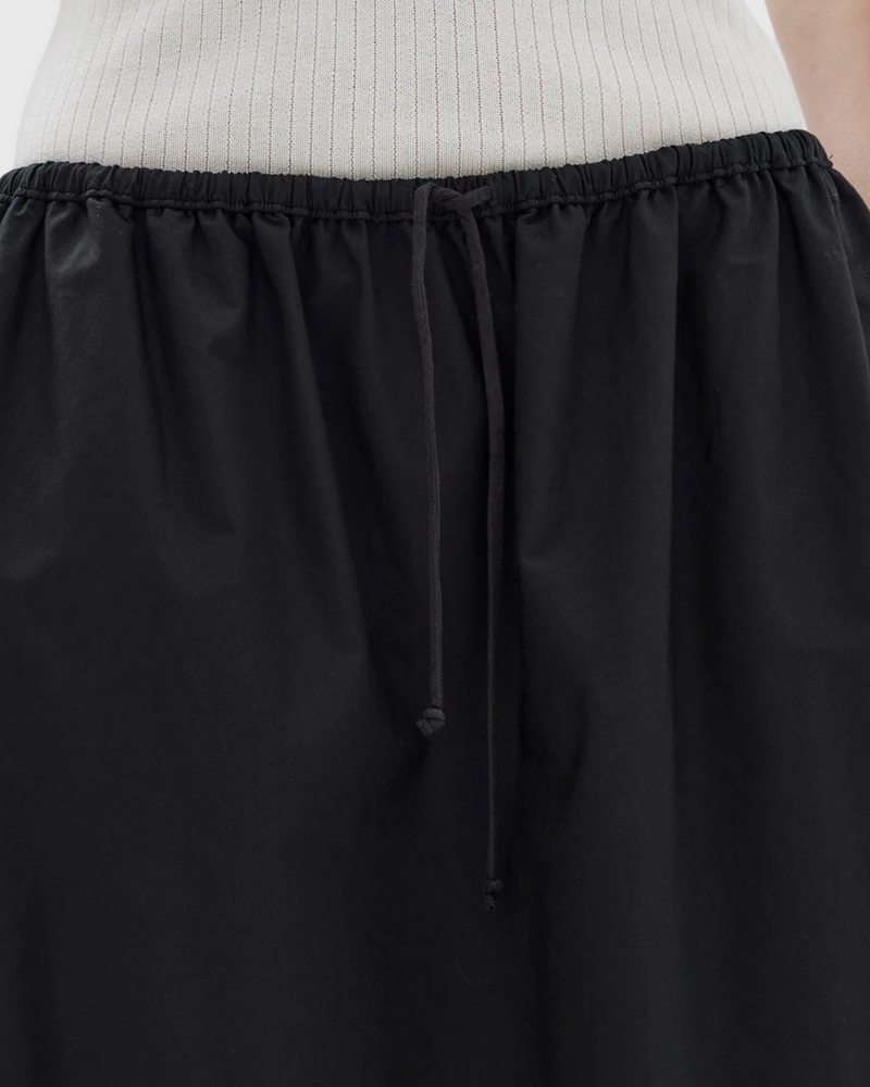 Philipa Poplin Midi Skirt Black