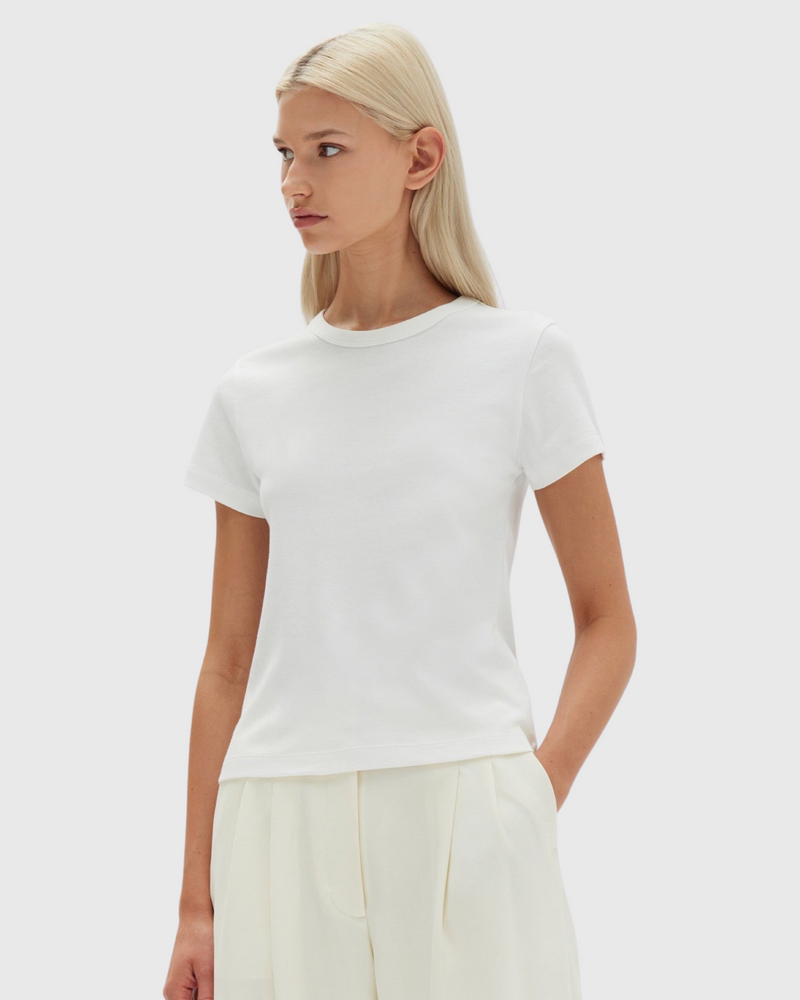 Lyla Cap Sleeve Tee Antique White