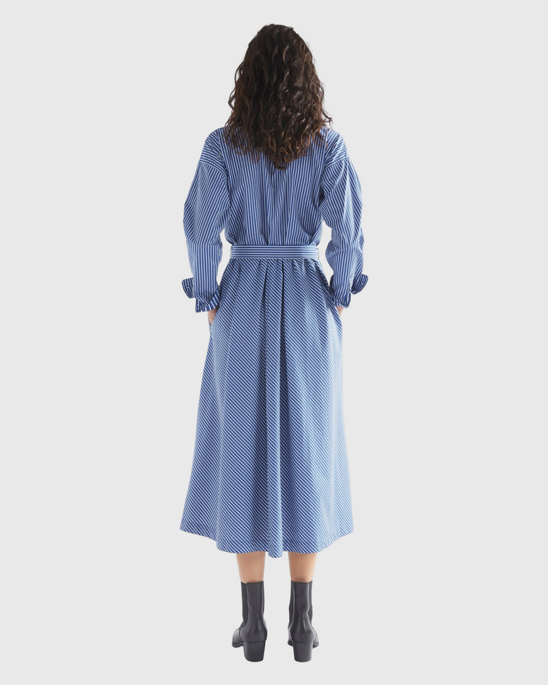 Ligne Shirt Dress Blue Stripe